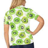 Watercolor kiwi pattern Women's All Over Print Polo Shirt