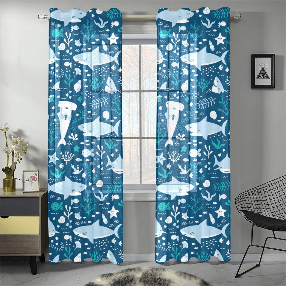 Cute shark pattern Gauze Curtain