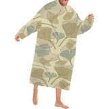 Ginkgo leaves design pattern Blanket Robe with Sleeves