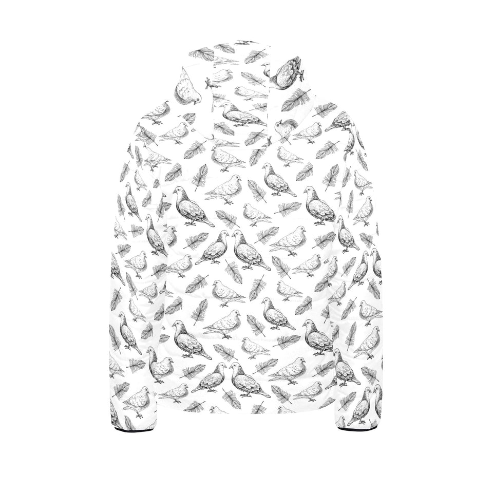 Pigeon Pattern Print Design 05 Kids' Boys' Girls' Padded Hooded Jacket