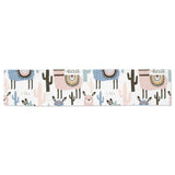 lama Alpaca cactus hand drawn pattern Table Runner