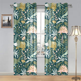 dinosaurs tropical leaves flower pattern Gauze Curtain