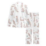 Cute sea otters pattern Men's Long Pajama Set