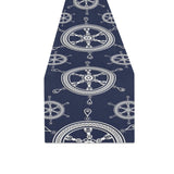 nautical steering wheel design pattern Table Runner