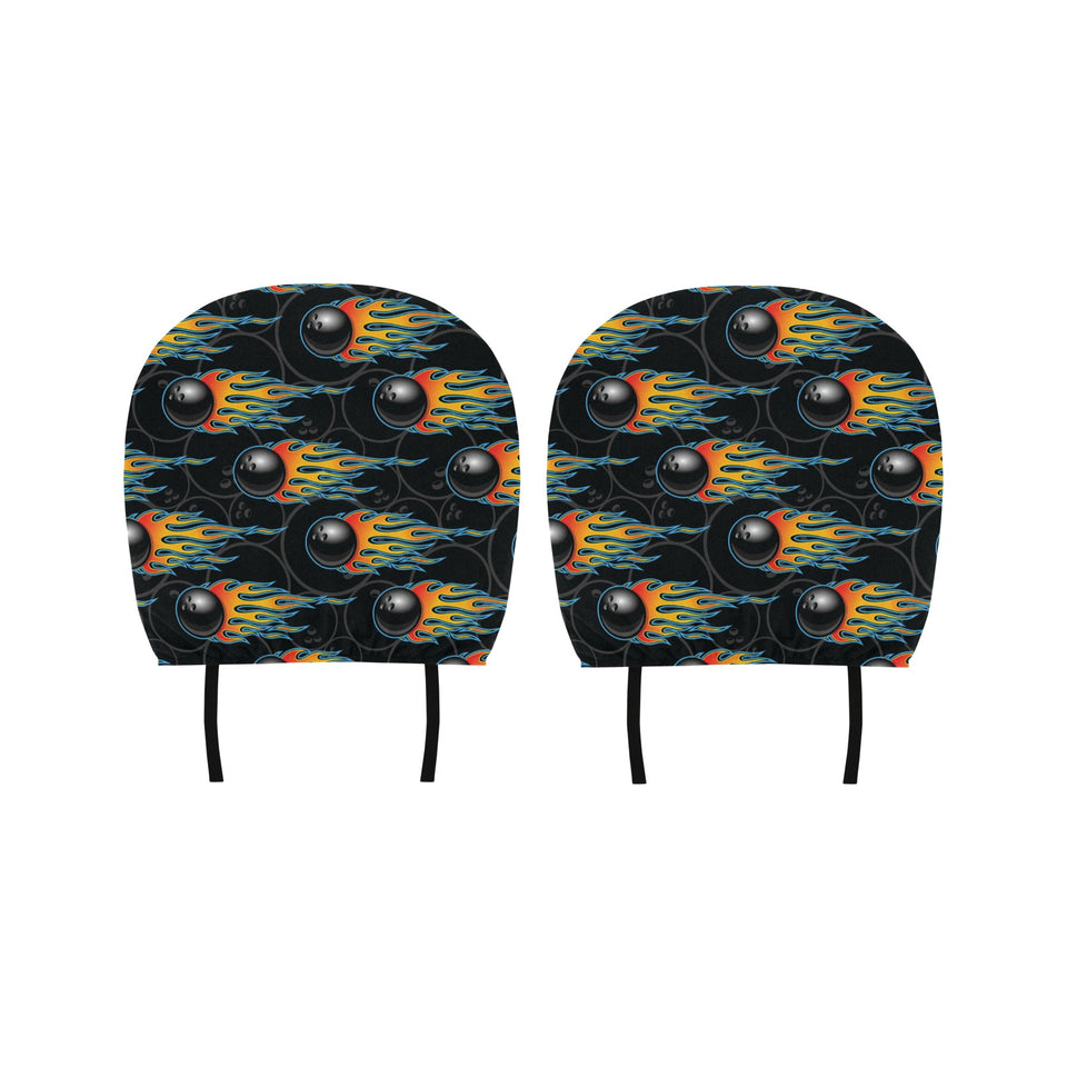 Bowling balls flame pattern Car Headrest Cover