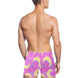 Moon pink rose background Men's Swimming Trunks