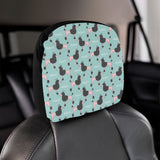 poodle dog green background Car Headrest Cover