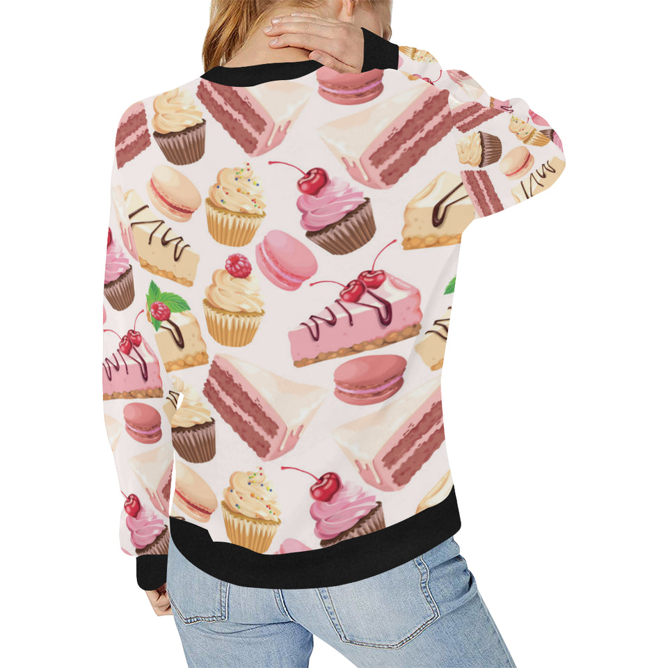 Cake cupcake sweets pattern Women's Crew Neck Sweatshirt