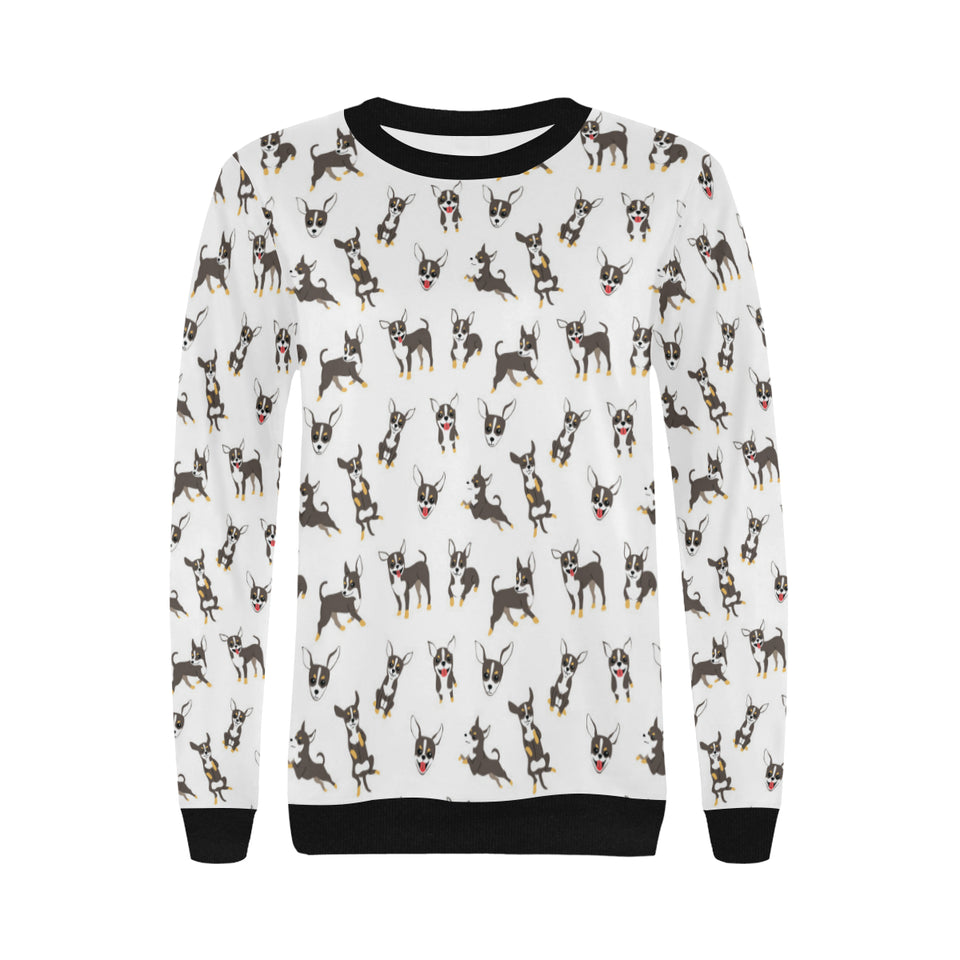 Chihuahua dog pattern Women's Crew Neck Sweatshirt