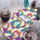 Colorful crow illustration pattern Blanket Robe with Sleeves