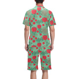 Tomato design pattern Men's V-Neck Short Pajama Set