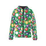 Billiard Ball Pattern Print Design 02 Women's Padded Hooded Jacket