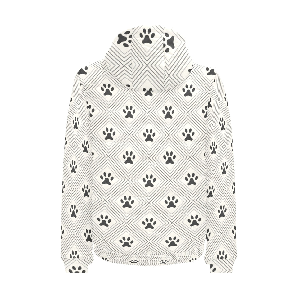 Dog Paws Pattern Print Design 03 Men's Padded Hooded Jacket
