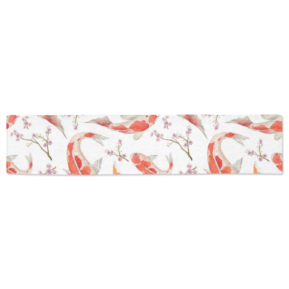 Watercolor Koi Fish Carp Fish pattern Table Runner