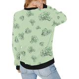 broccoli sketch pattern Women's Crew Neck Sweatshirt