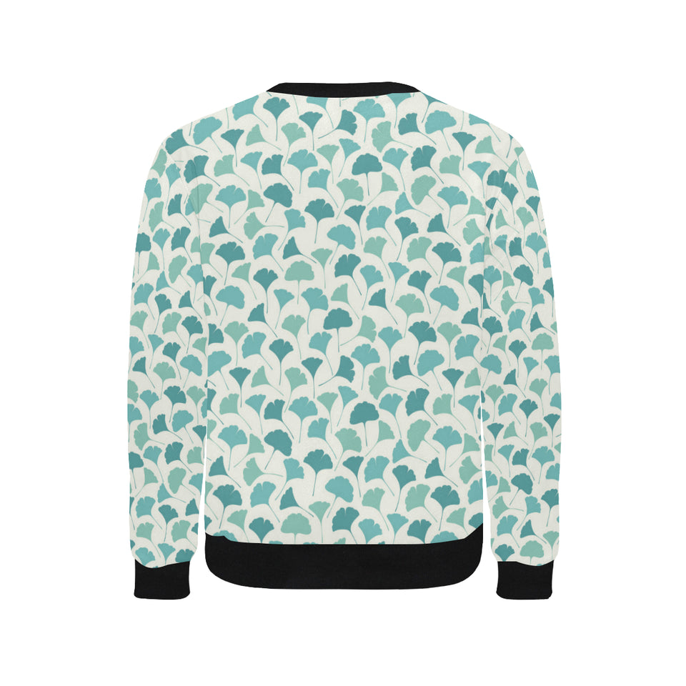 Green ginkgo leaves pattern Men's Crew Neck Sweatshirt
