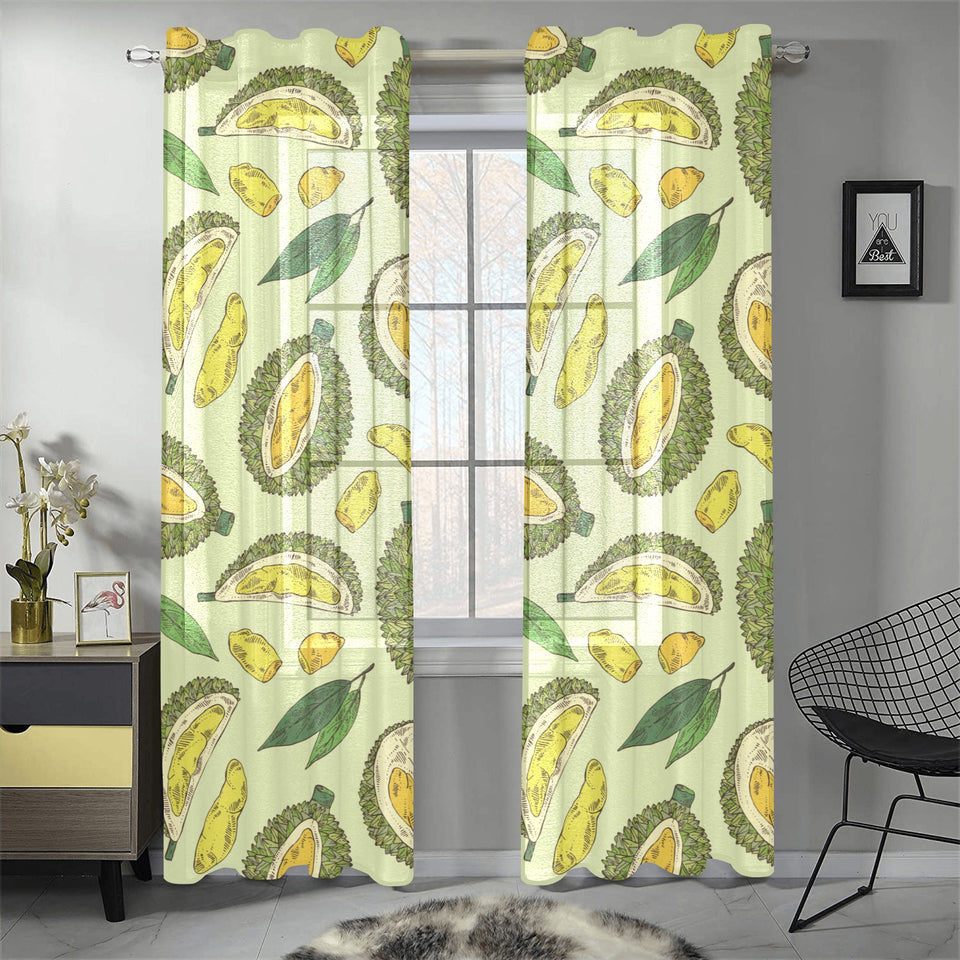 Durian leaves pattern background Gauze Curtain