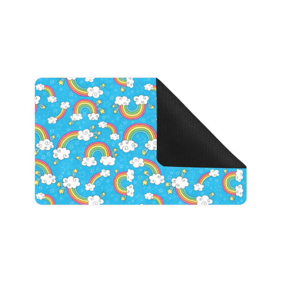 Rainbows Sky Clouds Pattern Doormat