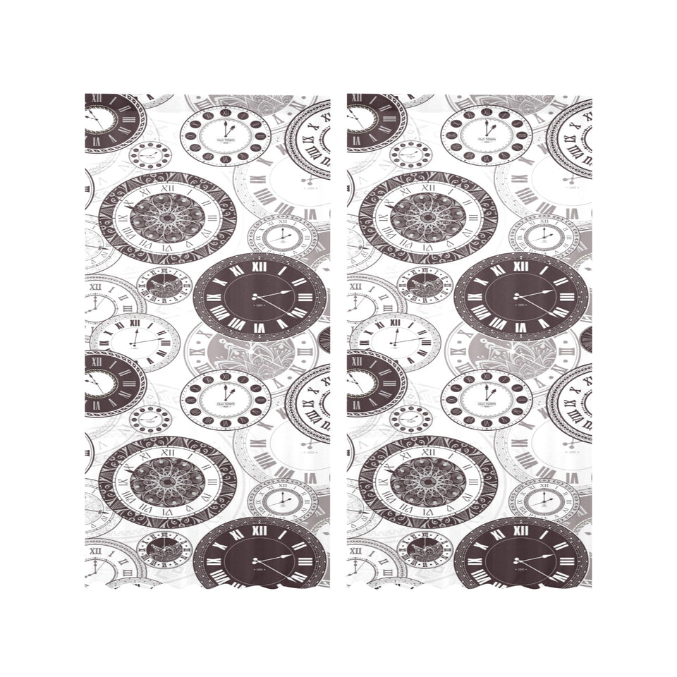 Classic vintage clock pattern Gauze Curtain