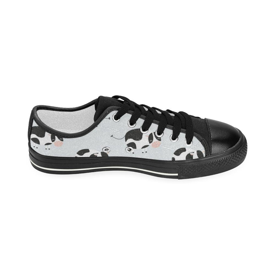 Cute cows pattern Kids' Boys' Girls' Low Top Canvas Shoes Black