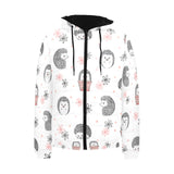 Hedgehog Pattern Print Design 02 Men's Padded Hooded Jacket