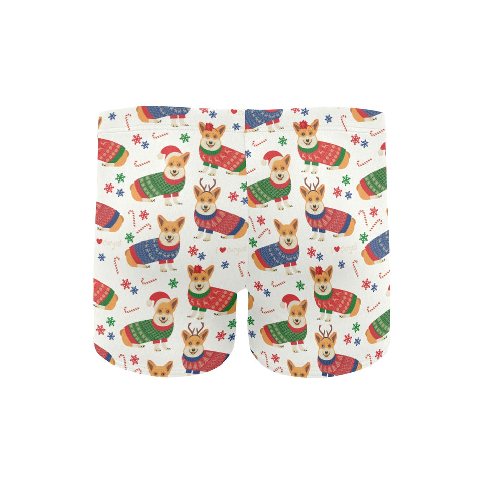 Corgi Christmas Pattern Men's Swimming Trunks