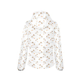 Jack Russel Pattern Print Design 05 Women's Padded Hooded Jacket