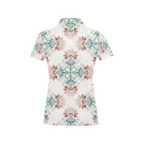 Square floral indian flower pattern Women's All Over Print Polo Shirt