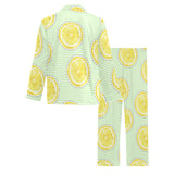 slice of lemon pattern Men's Long Pajama Set