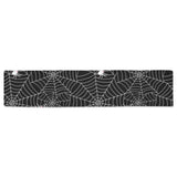 Spider web design pattern Black background white c Table Runner