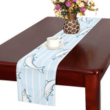Dolphin blue striped background Table Runner