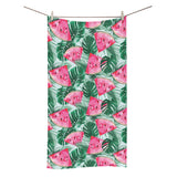 Watermelons tropical palm leaves pattern Bath Towel