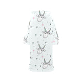 Cute goat design pattern Blanket Robe with Sleeves