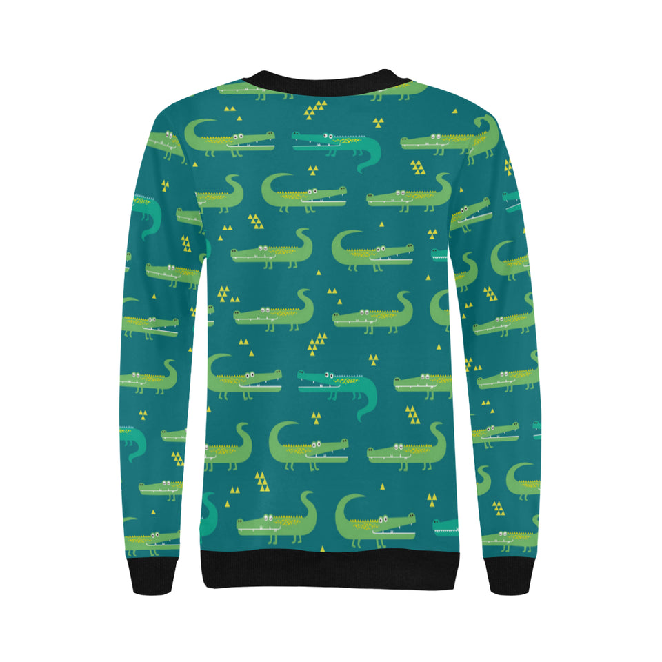 Crocodile pattern Women's Crew Neck Sweatshirt