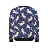 Hand drawn cute unicorn star planet Men's Crew Neck Sweatshirt