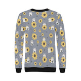 Cute hamster sunflower pattern background Women's Crew Neck Sweatshirt