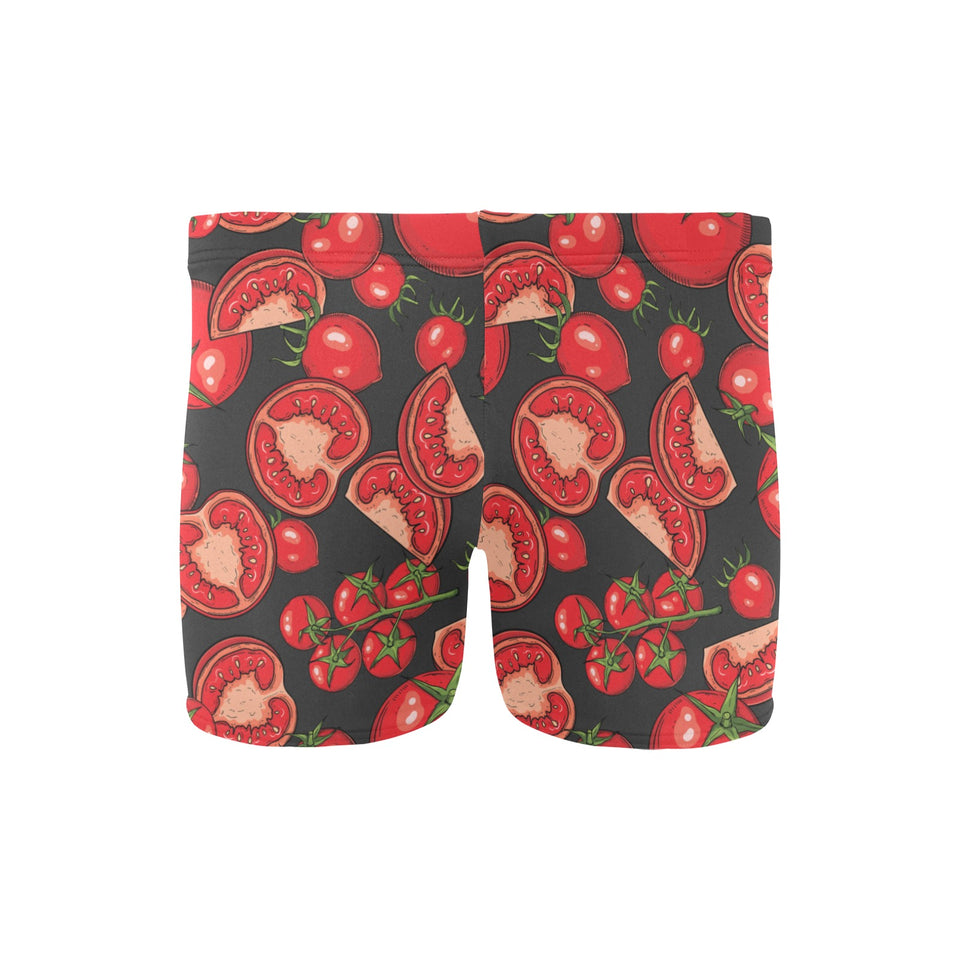 Tomato black background Men's Swimming Trunks