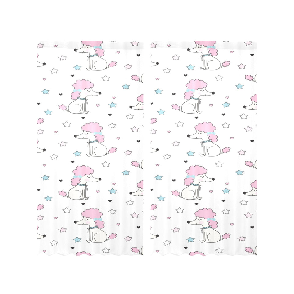 Cute poodle dog star pattern Gauze Curtain