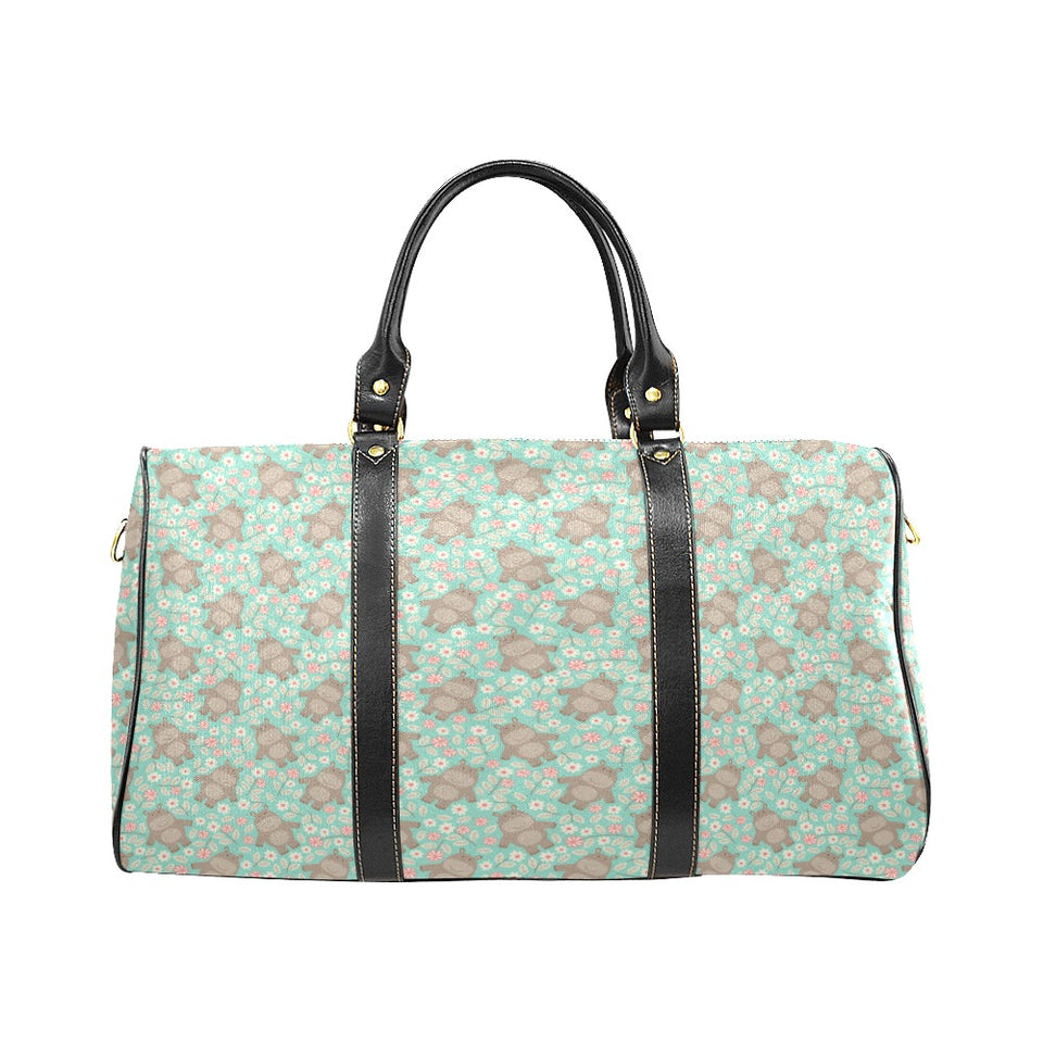 Hippopotamus Pattern Print Design 02 Travel Bag
