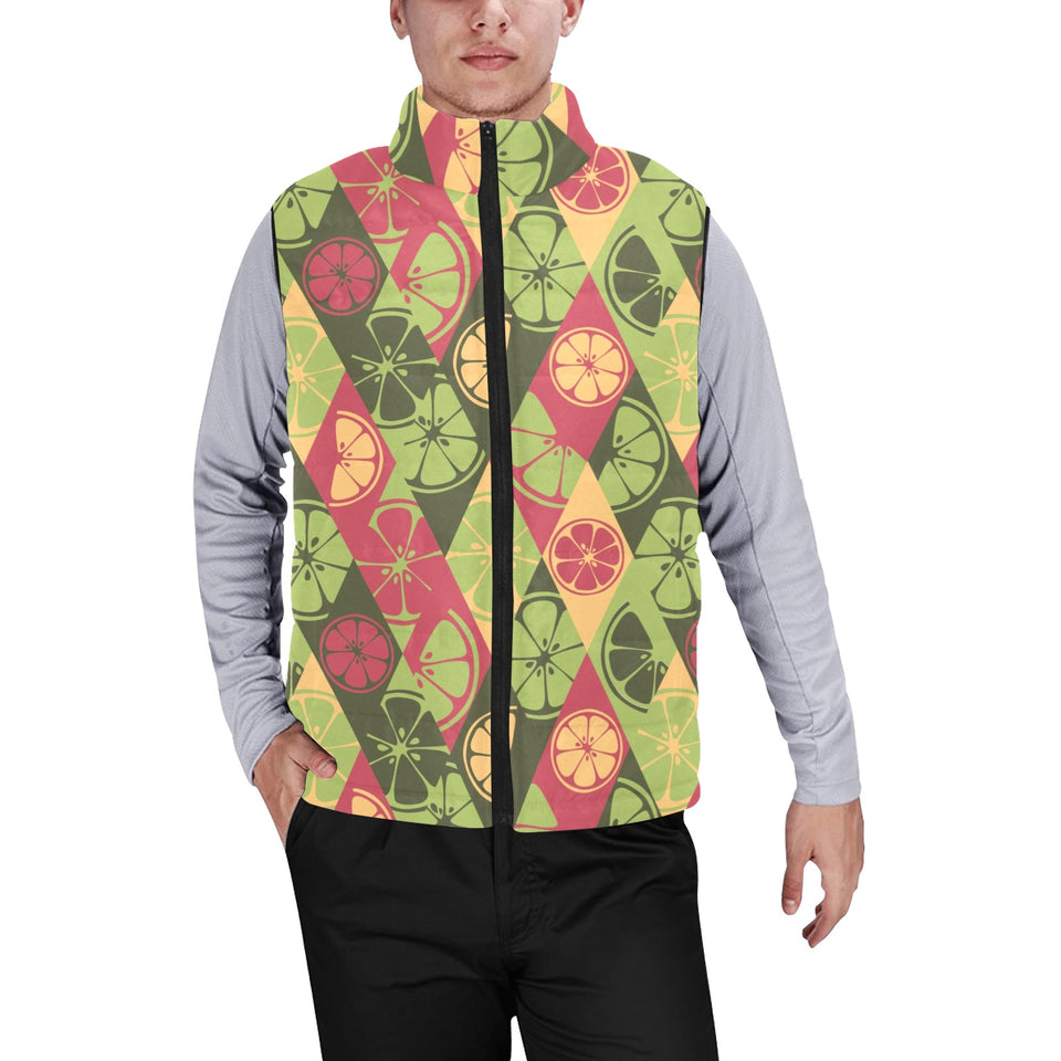 Cool Geometric lime pattern Men's Padded Vest