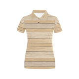 Wood Printed Pattern Print Design 01 Women's All Over Print Polo Shirt