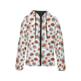 Ladybug Pattern Print Design 05 Women's Padded Hooded Jacket