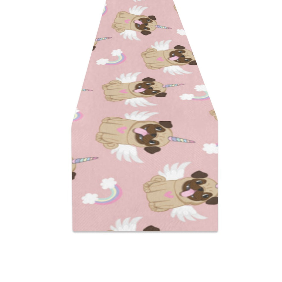 Cute unicorn pug pattern Table Runner