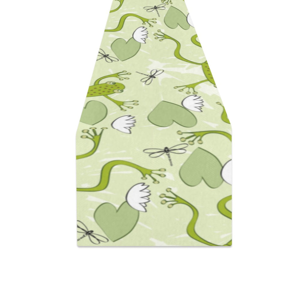Cute frog dragonfly pattern Table Runner