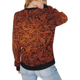 cacao beans tribal polynesian pattern Women's Crew Neck Sweatshirt