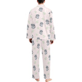 cute raccoons leaves pattern Men's Long Pajama Set