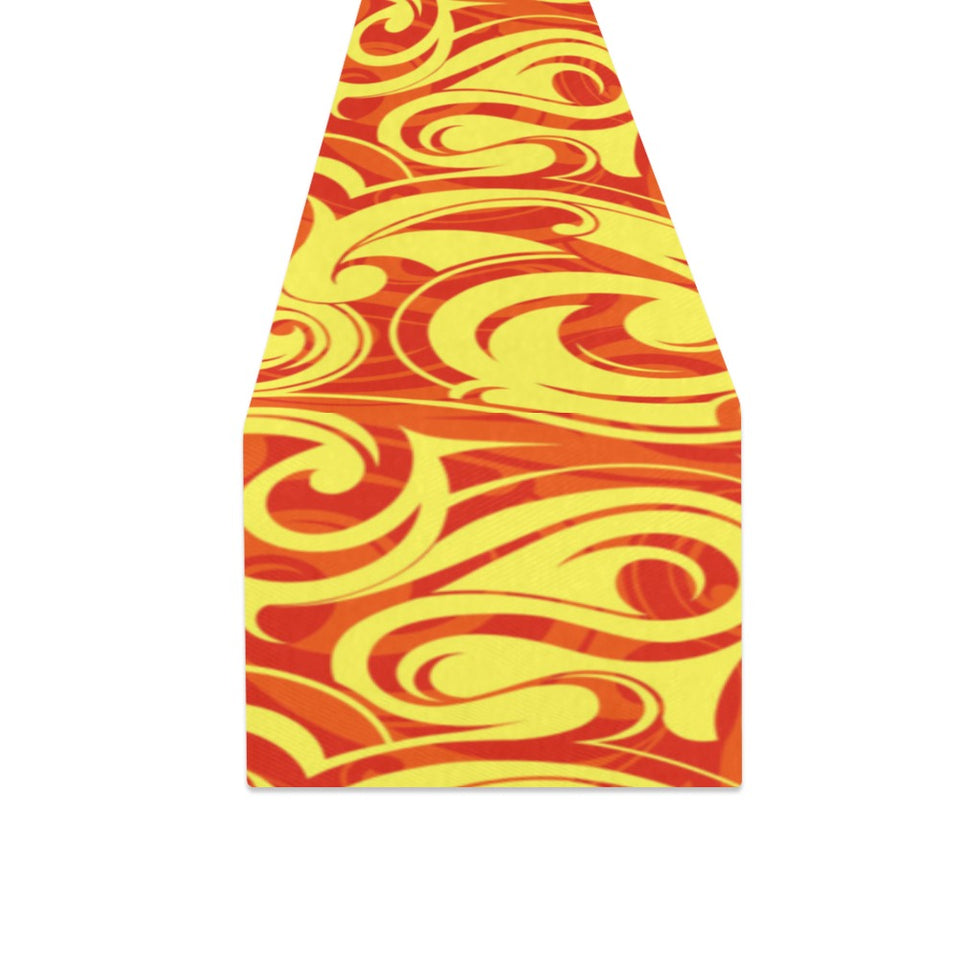 Fire flame design pattern Table Runner