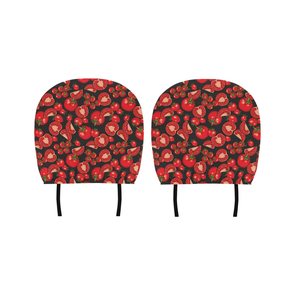 Tomato black background Car Headrest Cover