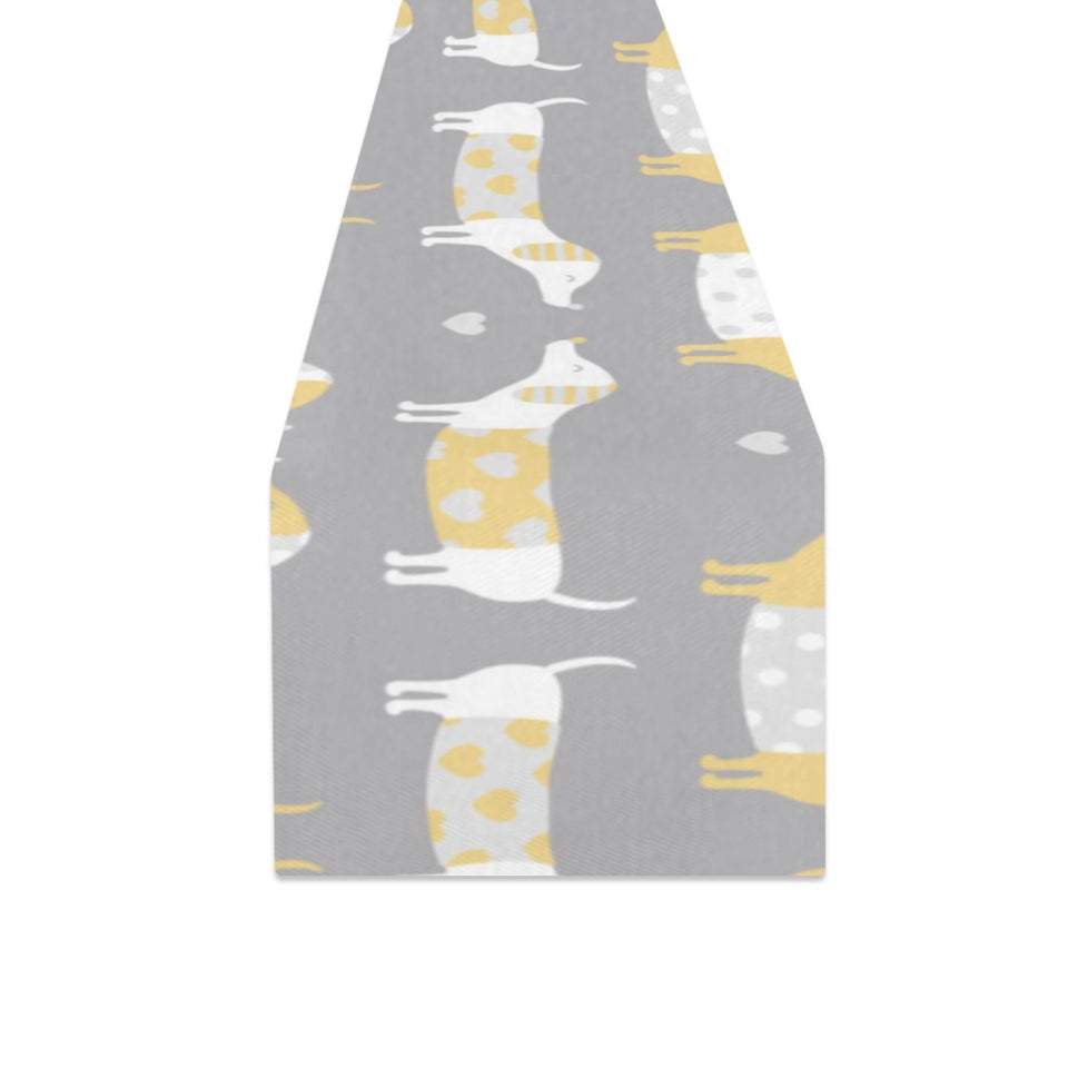 Cute dachshund dog pattern Table Runner