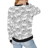 Cute french bulldog head pattern Women's Crew Neck Sweatshirt